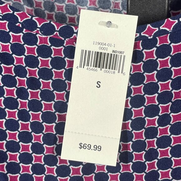 NEW Banana Republic Dress Womens Small blue purple geometric sheath preppy - Picture 5 of 10